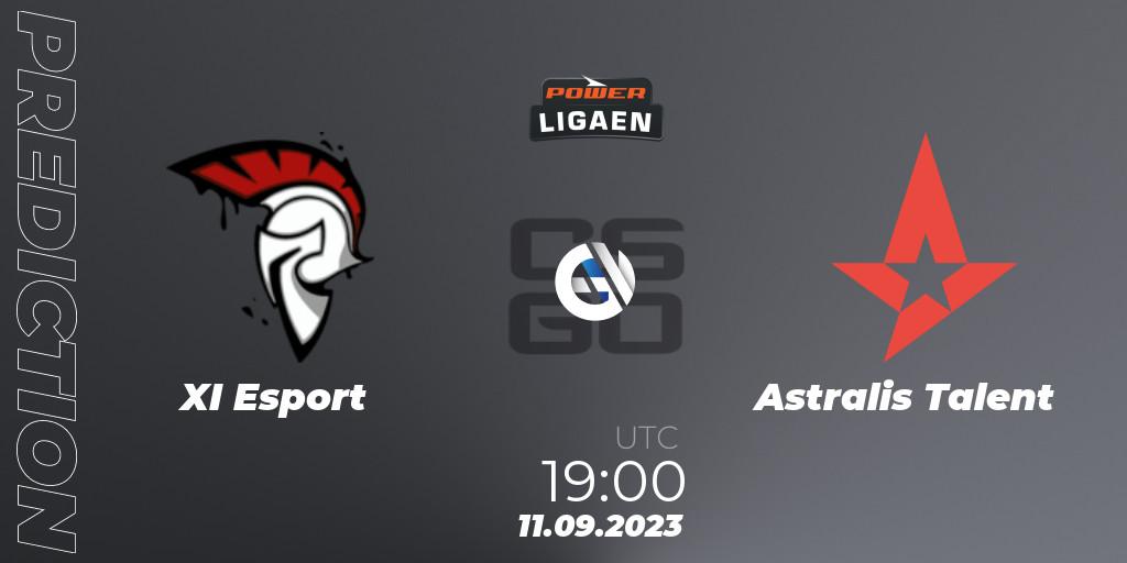 Pronóstico XI Esport - Astralis Talent. 11.09.2023 at 19:00, Counter-Strike (CS2), POWER Ligaen Season 24 Finals