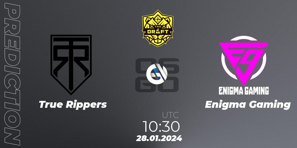 Pronóstico True Rippers - Enigma Gaming. 28.01.2024 at 11:30, Counter-Strike (CS2), BLAST The Draft Season 1 - India Division