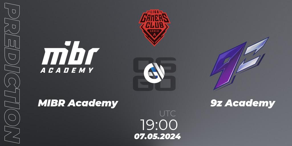 Pronóstico MIBR Academy - 9z Academy. 07.05.2024 at 19:00, Counter-Strike (CS2), Gamers Club Liga Série A: April 2024