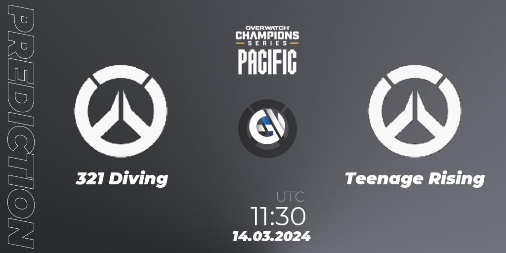 Pronóstico 321 Diving - Teenage Rising. 14.03.2024 at 11:30, Overwatch, Overwatch Champions Series 2024 - Stage 1 Pacific