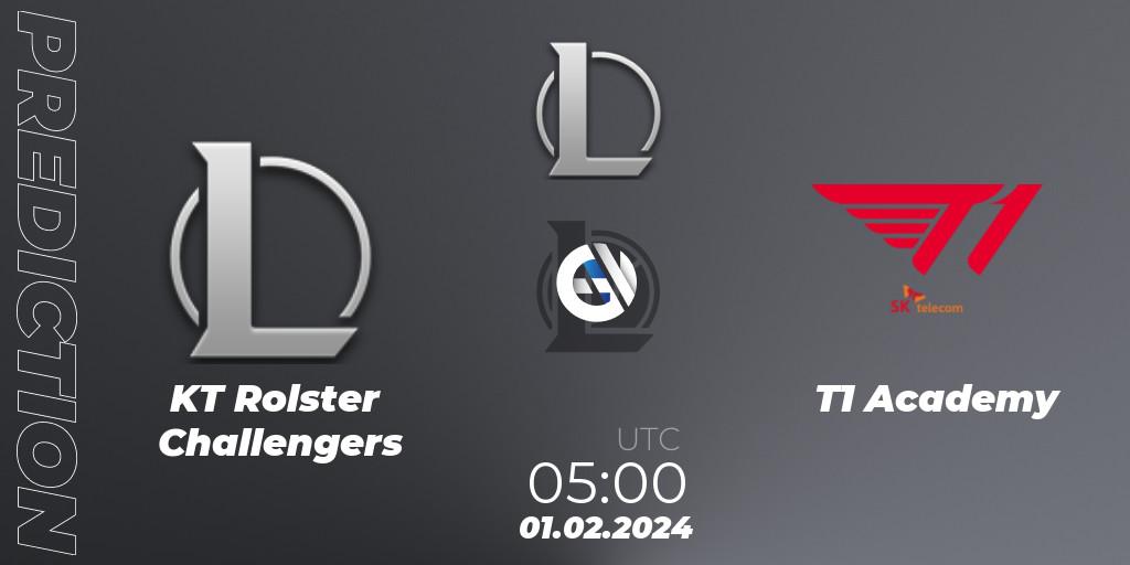 Pronóstico KT Rolster Challengers - T1 Academy. 01.02.2024 at 05:00, LoL, LCK Challengers League 2024 Spring - Group Stage
