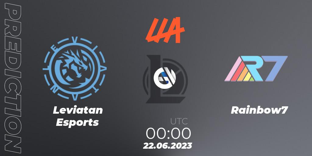 Pronóstico Leviatan Esports - Rainbow7. 22.06.2023 at 00:00, LoL, LLA Closing 2023 - Group Stage