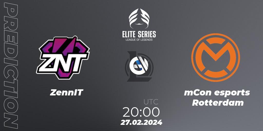 Pronóstico ZennIT - mCon esports Rotterdam. 27.02.24, LoL, Elite Series Spring 2024