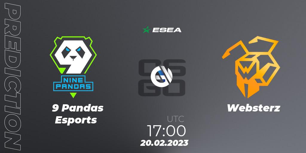 Pronóstico 9 Pandas Esports - Websterz. 01.03.2023 at 16:00, Counter-Strike (CS2), ESEA Season 44: Advanced Division - Europe