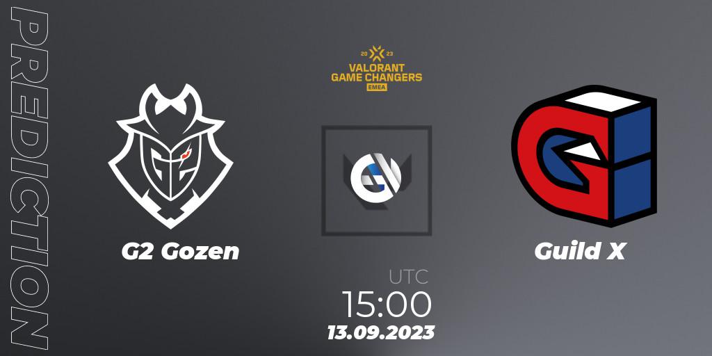 Pronóstico G2 Gozen - Guild X. 13.09.2023 at 15:00, VALORANT, VCT 2023: Game Changers EMEA Stage 3 - Group Stage