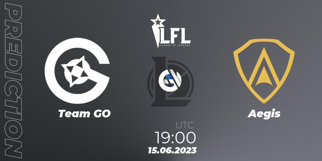 Pronóstico Team GO - Aegis. 15.06.2023 at 19:00, LoL, LFL Summer 2023 - Group Stage