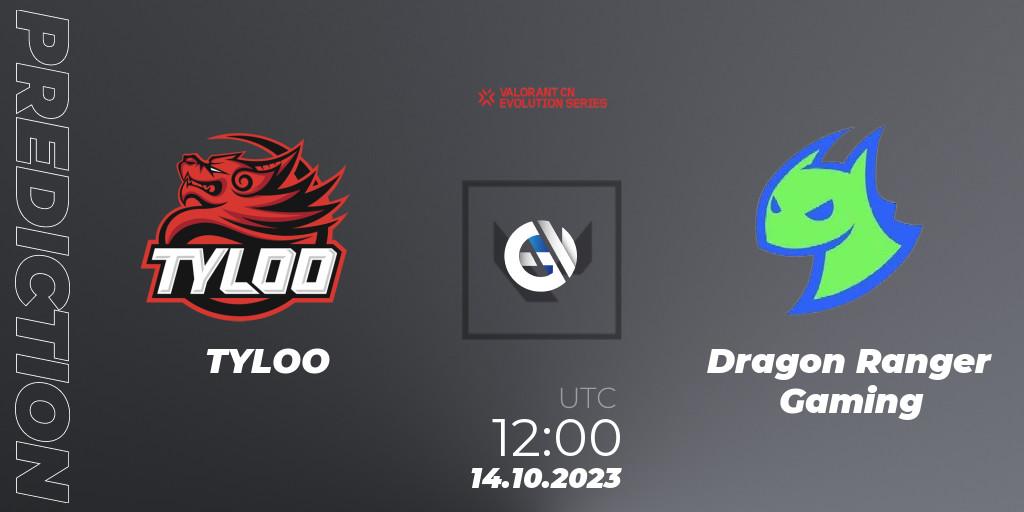 Pronóstico TYLOO - Dragon Ranger Gaming. 14.10.23, VALORANT, VALORANT China Evolution Series Act 2: Selection - Play-In