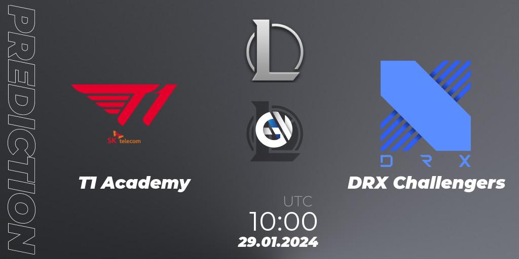 Pronóstico T1 Academy - DRX Challengers. 29.01.2024 at 10:00, LoL, LCK Challengers League 2024 Spring - Group Stage
