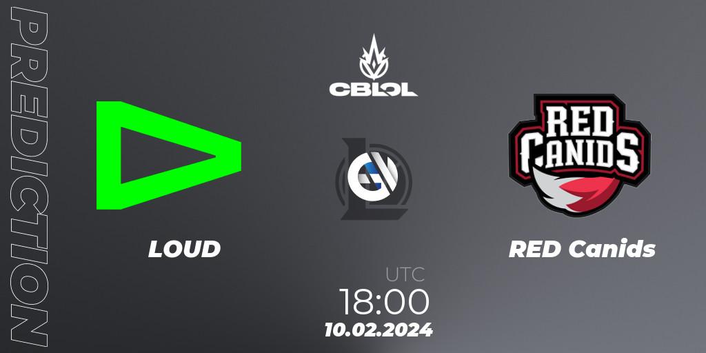 Pronóstico LOUD - RED Canids. 10.02.2024 at 18:00, LoL, CBLOL Split 1 2024 - Group Stage