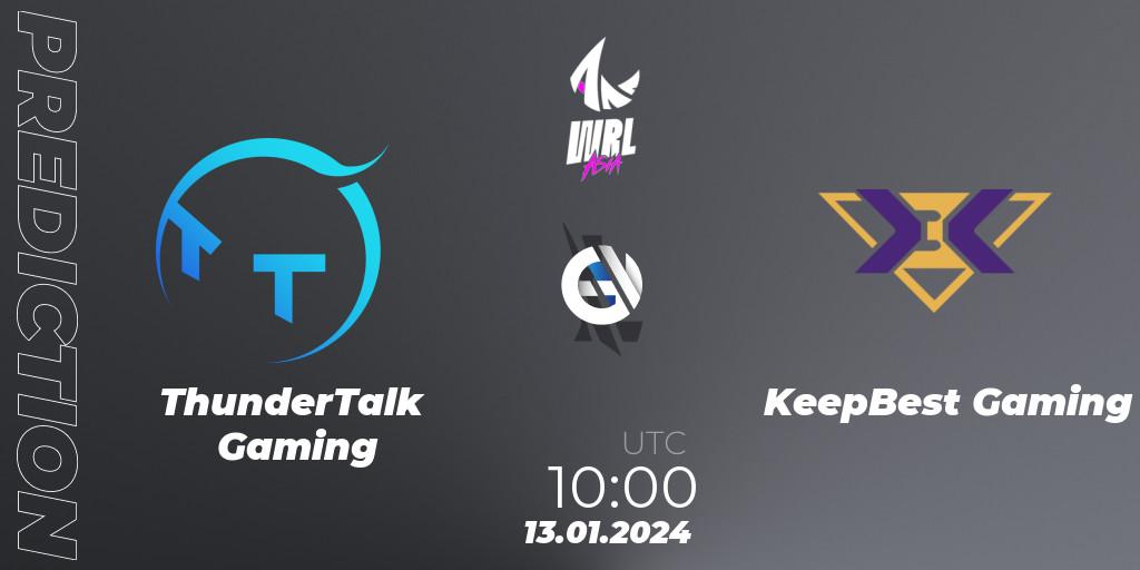 Pronóstico ThunderTalk Gaming - KeepBest Gaming. 13.01.2024 at 10:00, Wild Rift, WRL Asia 2023 - Season 2: China Conference