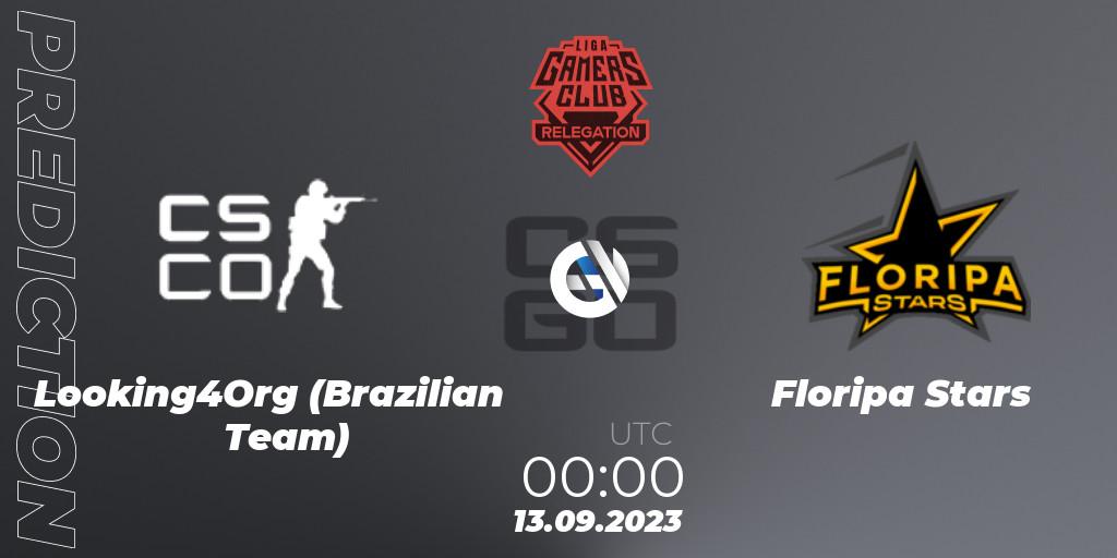 Pronóstico Looking4Org (Brazilian Team) - Floripa Stars. 12.09.2023 at 21:00, Counter-Strike (CS2), Gamers Club Liga Série A Relegation: September 2023
