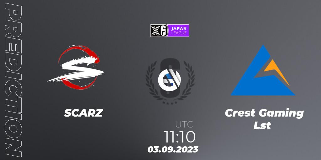 Pronóstico SCARZ - Crest Gaming Lst. 03.09.2023 at 11:10, Rainbow Six, Japan League 2023 - Stage 2