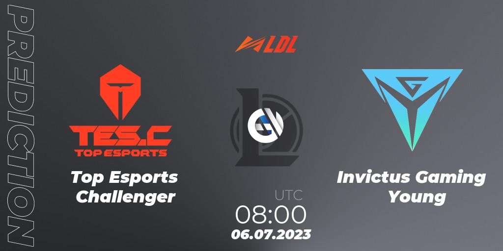 Pronóstico Top Esports Challenger - Invictus Gaming Young. 06.07.2023 at 08:00, LoL, LDL 2023 - Regular Season - Stage 3