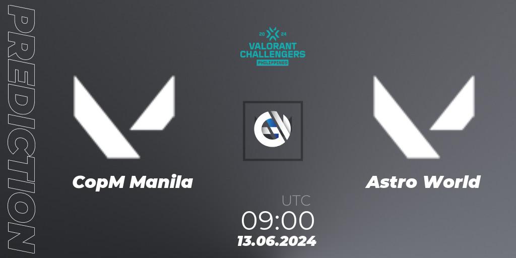 Pronóstico CopM Manila - Astro World. 13.06.2024 at 09:00, VALORANT, VALORANT Challengers 2024 Philippines: Split 2