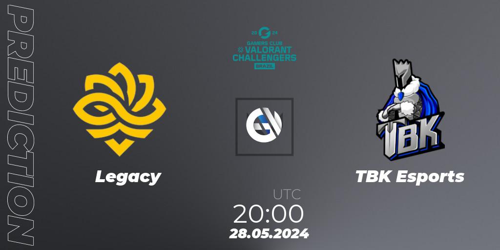 Pronóstico Legacy - TBK Esports. 28.05.2024 at 20:00, VALORANT, VALORANT Challengers 2024 Brazil: Split 2