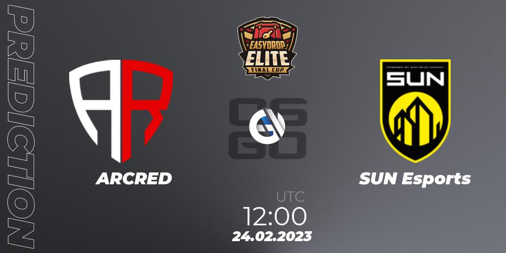 Pronóstico ARCRED - SUN Esports. 24.02.2023 at 12:00, Counter-Strike (CS2), FASTCUP Elite Cup #1