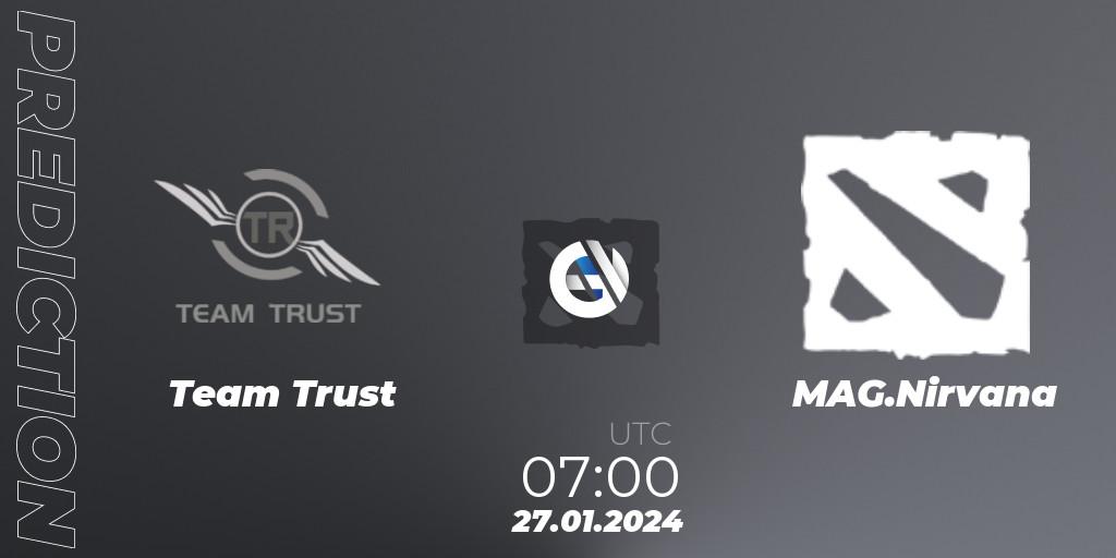 Pronóstico Team Trust - MAG.Nirvana. 27.01.2024 at 07:05, Dota 2, New Year Cup 2024