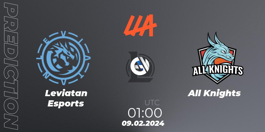 Pronóstico Leviatan Esports - All Knights. 09.02.24, LoL, LLA 2024 Opening Group Stage