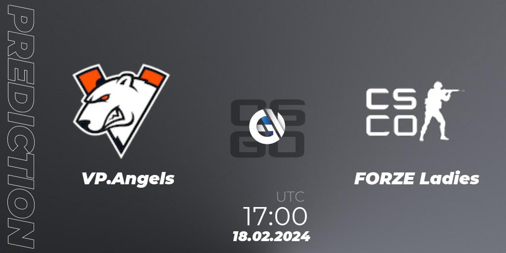 Pronóstico VP.Angels - FORZE Ladies. 18.02.24, CS2 (CS:GO), ESL Impact League Season 5: European Division - Open Qualifier #2