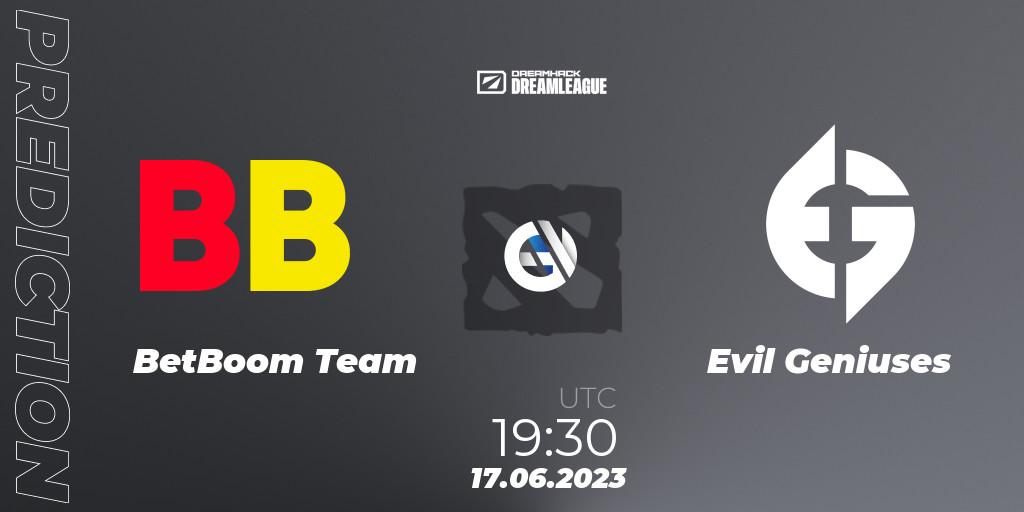Pronóstico BetBoom Team - Evil Geniuses. 17.06.2023 at 19:25, Dota 2, DreamLeague Season 20 - Group Stage 2