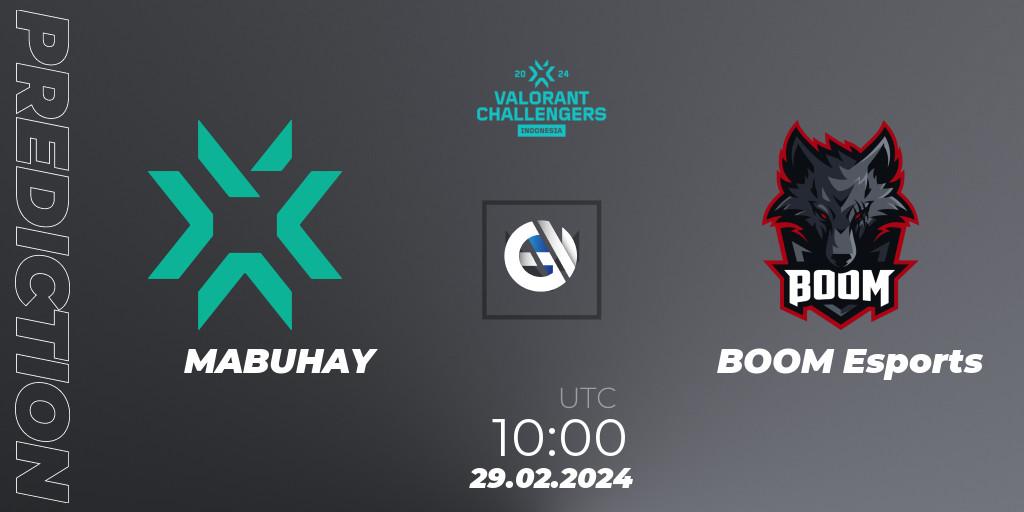 Pronóstico MABUHAY - BOOM Esports. 29.02.24, VALORANT, VALORANT Challengers Indonesia 2024: Split 1