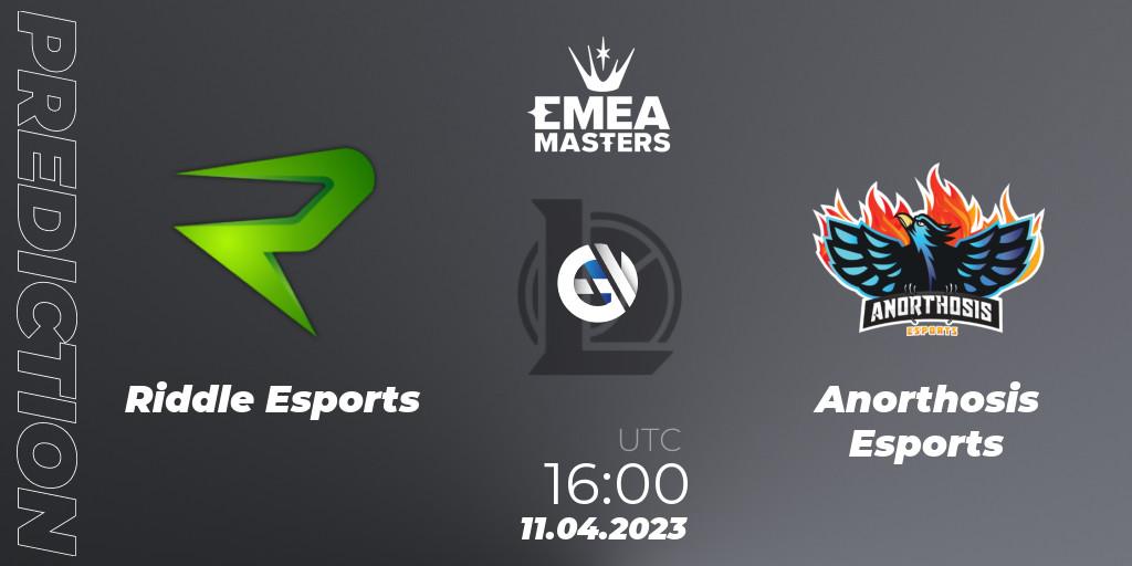 Pronóstico Riddle Esports - Anorthosis Esports. 11.04.23, LoL, EMEA Masters Spring 2023 - Group Stage