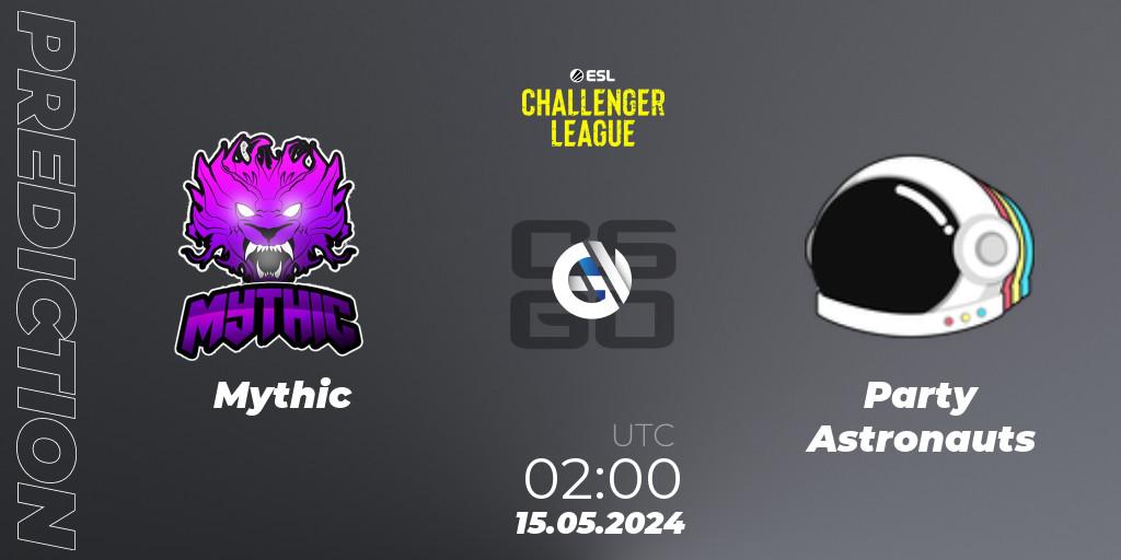 Pronóstico Mythic - Party Astronauts. 15.05.2024 at 02:00, Counter-Strike (CS2), ESL Challenger League Season 47: North America