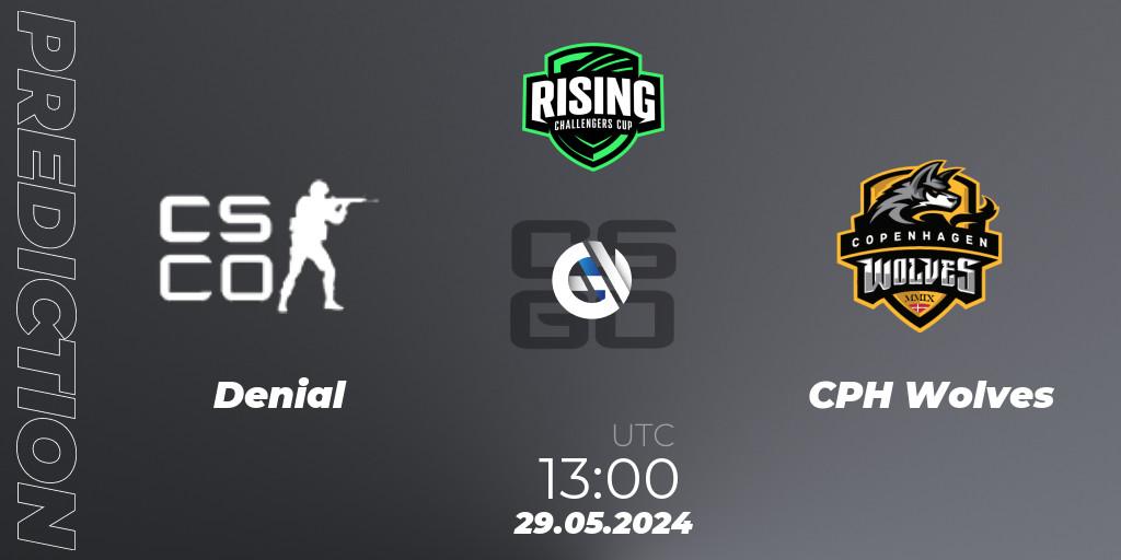 Pronóstico Denial - CPH Wolves. 29.05.2024 at 13:00, Counter-Strike (CS2), Rising Challengers Cup #1