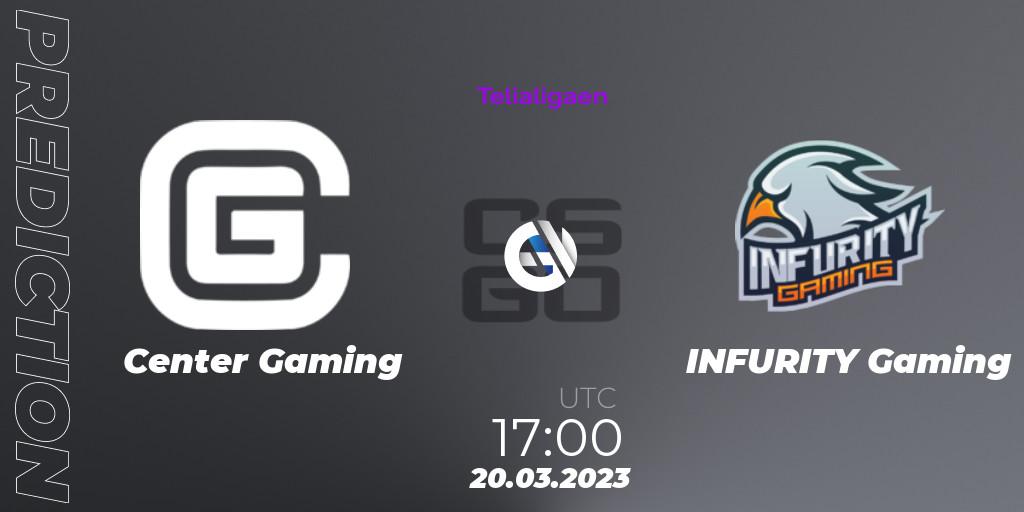 Pronóstico Center Gaming - INFURITY Gaming. 20.03.23, CS2 (CS:GO), Telialigaen Spring 2023: Group stage