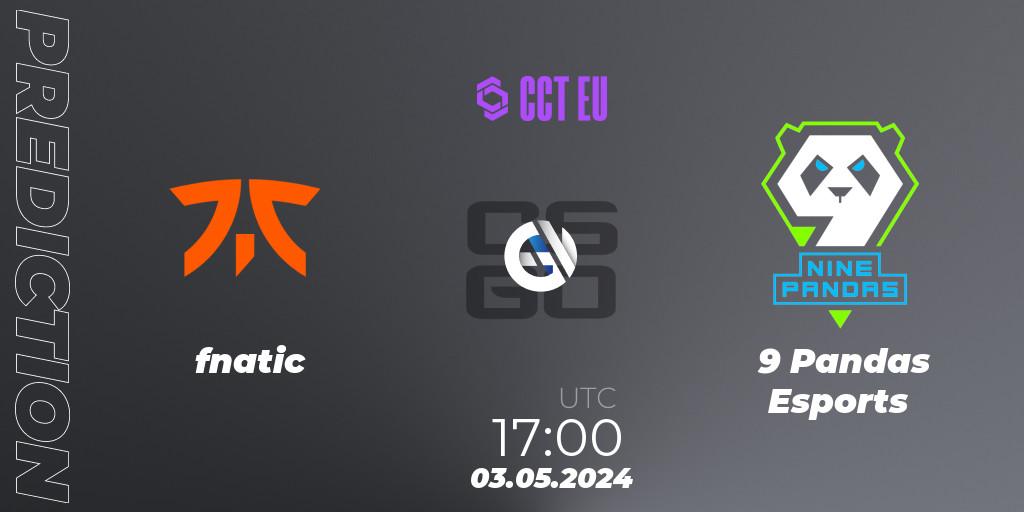 Pronóstico fnatic - 9 Pandas Esports. 03.05.2024 at 18:10, Counter-Strike (CS2), CCT Season 2 Europe Series 1