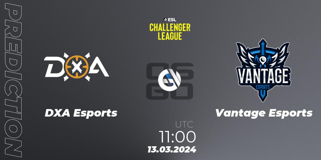 Pronóstico DXA Esports - Vantage Esports. 13.03.2024 at 11:10, Counter-Strike (CS2), ESL Challenger League Season 47: Oceania