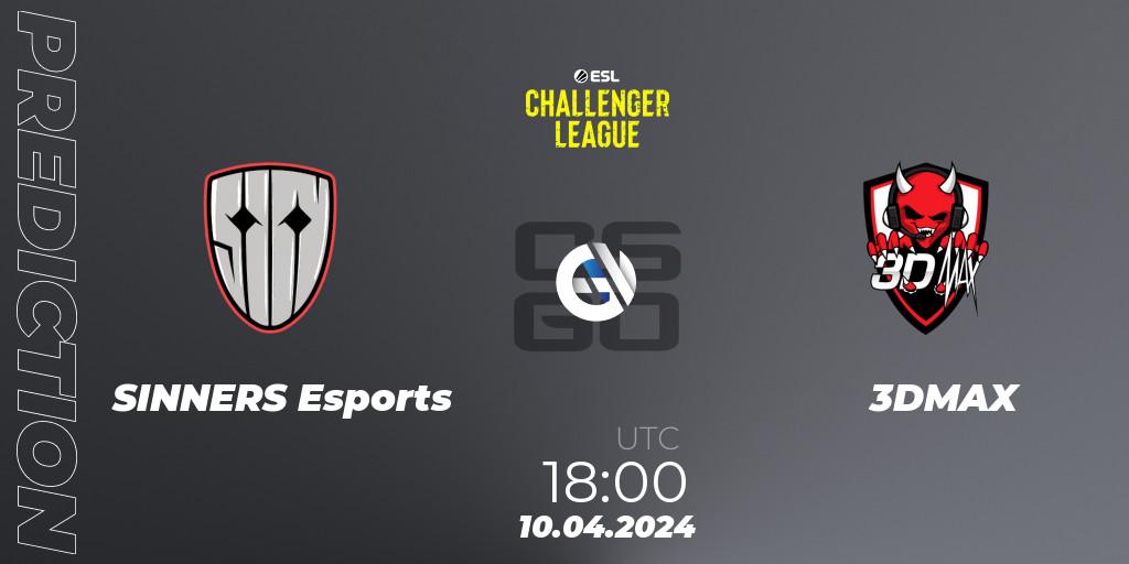 Pronóstico SINNERS Esports - 3DMAX. 10.04.24, CS2 (CS:GO), ESL Challenger League Season 47: Europe