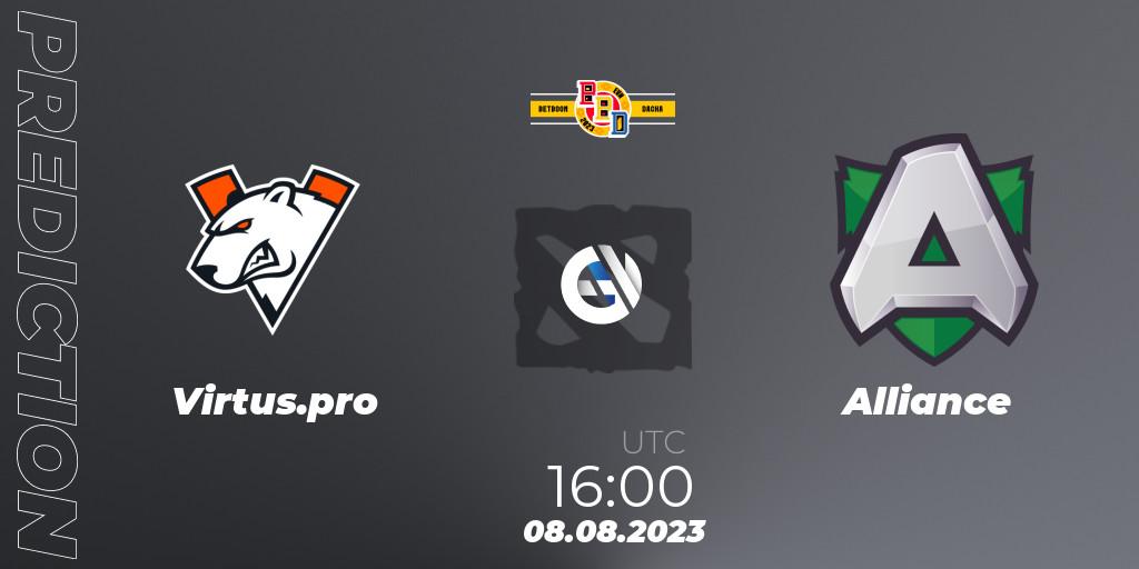 Pronóstico Virtus.pro - Alliance. 08.08.2023 at 16:08, Dota 2, BetBoom Dacha - Online Stage