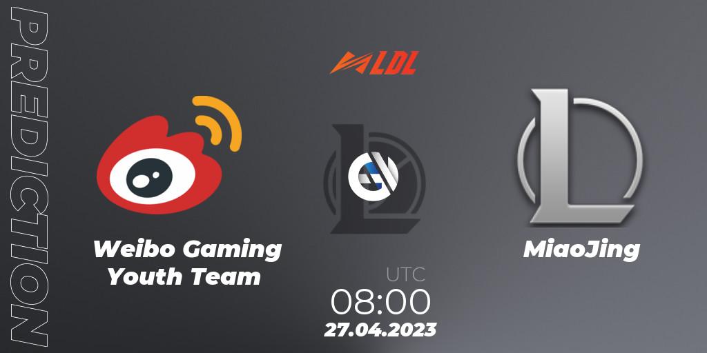 Pronóstico Weibo Gaming Youth Team - MiaoJing. 27.04.2023 at 09:10, LoL, LDL 2023 - Regular Season - Stage 2