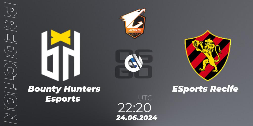 Pronóstico Bounty Hunters Esports - ESports Recife. 24.06.2024 at 22:20, Counter-Strike (CS2), Aorus League 2024 Season 1: Brazil