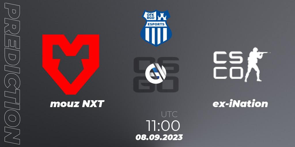 Pronóstico mouz NXT - ex-iNation. 08.09.2023 at 11:00, Counter-Strike (CS2), OFK BGD Esports Series #1