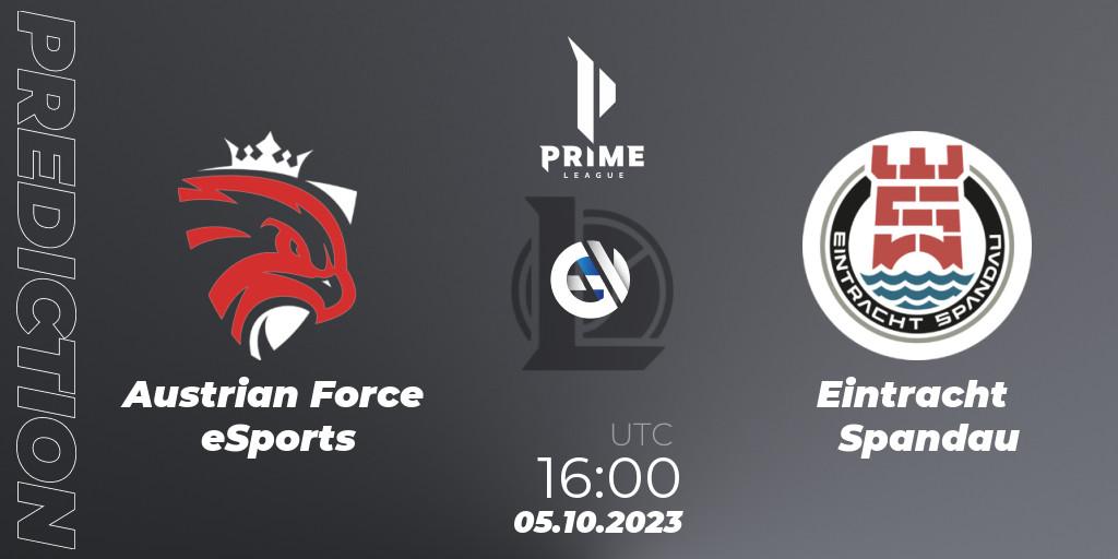 Pronóstico Austrian Force eSports - Eintracht Spandau. 05.10.2023 at 16:00, LoL, Prime League Pokal 2023