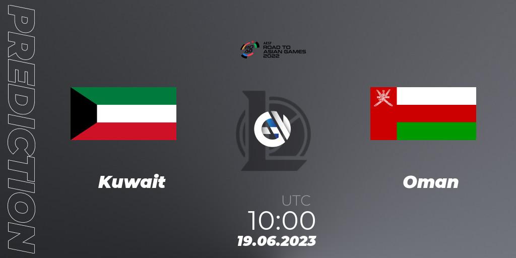 Pronóstico Kuwait - Oman. 19.06.2023 at 10:00, LoL, 2022 AESF Road to Asian Games - West Asia