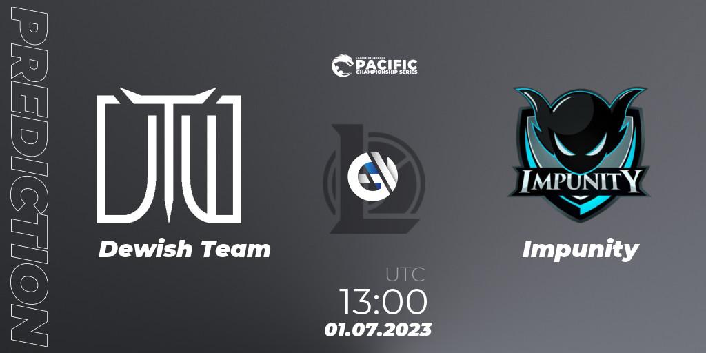 Pronóstico Dewish Team - Impunity. 01.07.2023 at 13:30, LoL, PACIFIC Championship series Group Stage