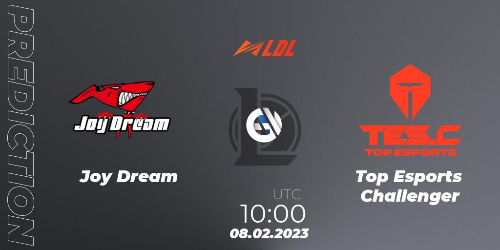 Pronóstico Joy Dream - Top Esports Challenger. 08.02.2023 at 09:33, LoL, LDL 2023 - Swiss Stage