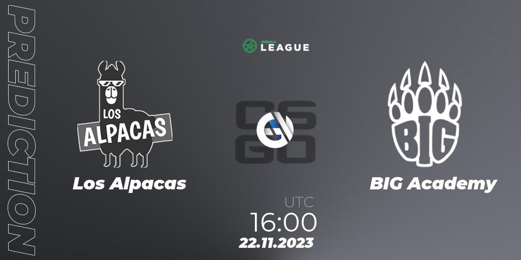 Pronóstico Los Alpacas - BIG Academy. 22.11.2023 at 16:00, Counter-Strike (CS2), ESEA Season 47: Advanced Division - Europe