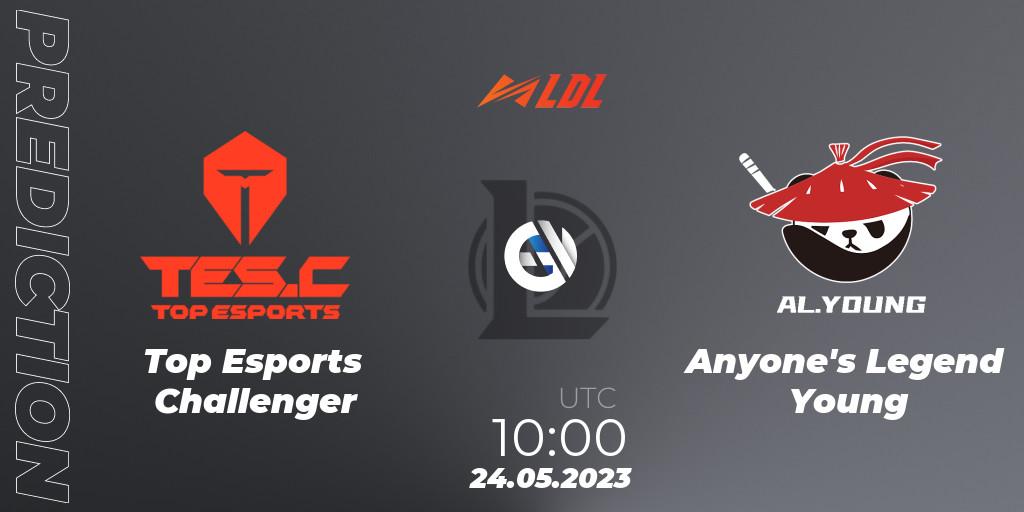 Pronóstico Top Esports Challenger - Anyone's Legend Young. 24.05.2023 at 08:00, LoL, LDL 2023 - Regular Season - Stage 2