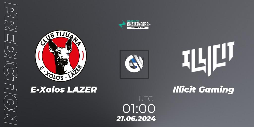 Pronóstico E-Xolos LAZER - Illicit Gaming. 21.06.2024 at 01:30, VALORANT, VALORANT Challengers 2024 LAN: Split 2