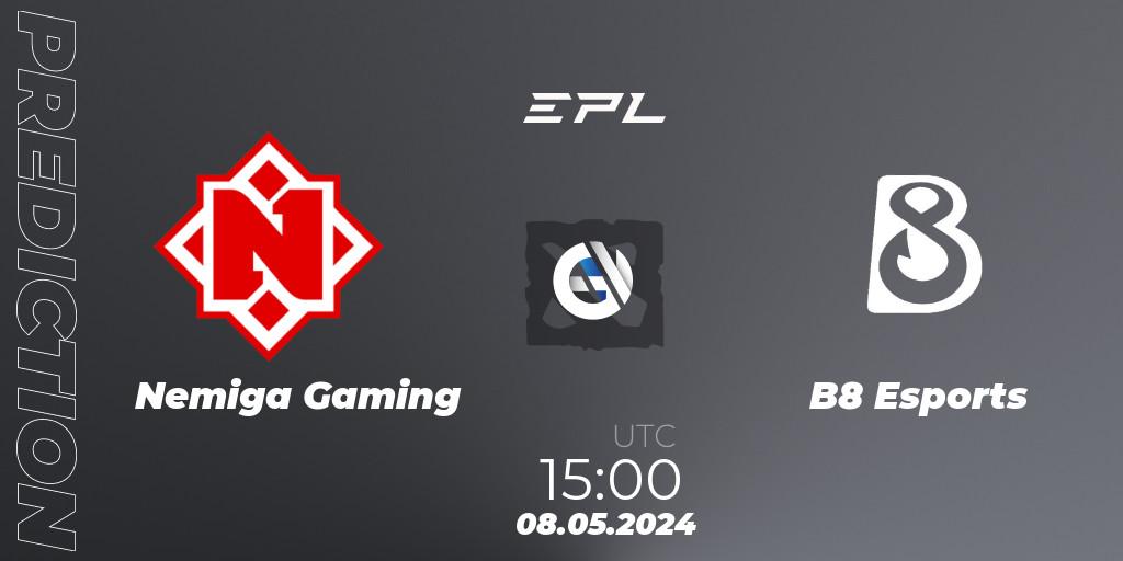 Pronóstico Nemiga Gaming - B8 Esports. 08.05.2024 at 16:00, Dota 2, European Pro League Season 18