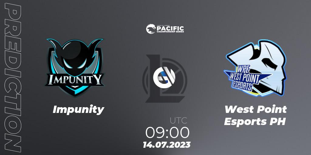 Pronóstico Impunity - West Point Esports PH. 14.07.2023 at 09:00, LoL, PACIFIC Championship series Group Stage