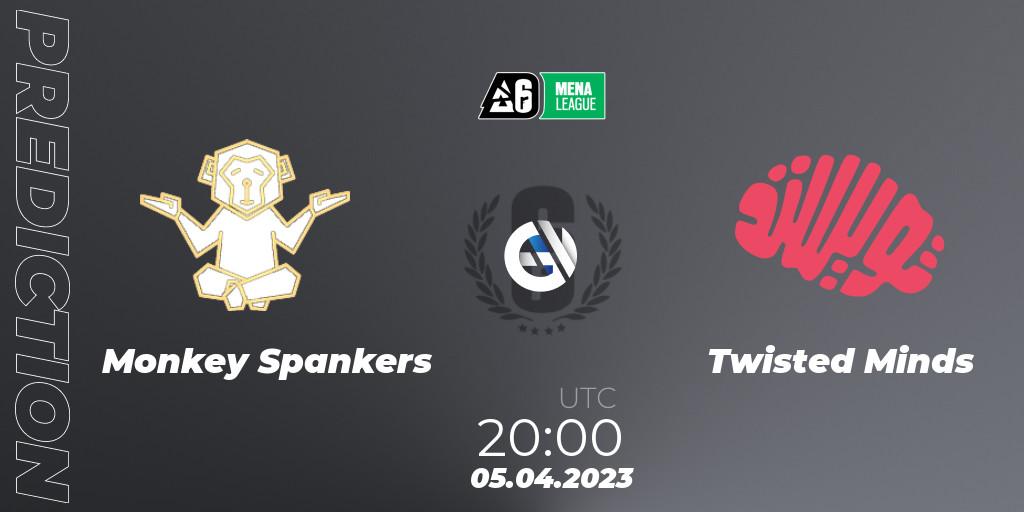 Pronóstico Monkey Spankers - Twisted Minds. 05.04.2023 at 20:00, Rainbow Six, MENA League 2023 - Stage 1