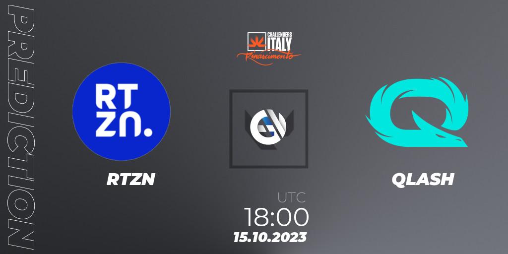 Pronóstico RTZN - QLASH. 15.10.2023 at 18:00, VALORANT, VALORANT Challengers 2023 Italy: ON // THE BATTLEFIELD