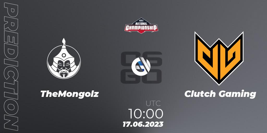 Pronóstico TheMongolz - Clutch Gaming. 17.06.2023 at 10:00, Counter-Strike (CS2), ESN National Championship 2023