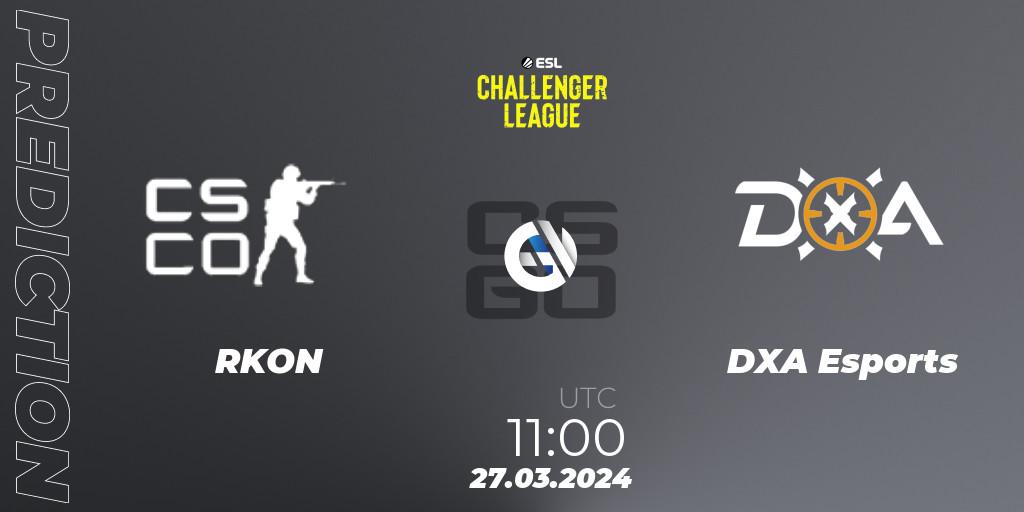 Pronóstico RKON - DXA Esports. 27.03.2024 at 11:00, Counter-Strike (CS2), ESL Challenger League Season 47: Oceania