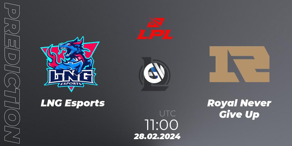 Pronóstico LNG Esports - Royal Never Give Up. 28.02.24, LoL, LPL Spring 2024 - Group Stage